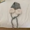 Orelheiras de Pelúcia Quentes Cor Blocada Simples Estilo Coreano com Tiras, Orelheiras da Moda Usadas na Cabeça para Homens e Mulheres para Proteger do Frio no Outono e Inverno