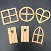 Suministro directo de fábrica transfronterizo popular hueco cuento de hadas niños puerta de madera casa de muñecas DIY modelo de puertas y ventanas mini puertas y ventanas