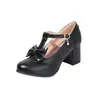 Ebay comercio exterior zapatos de mujer zapatos Mary Jane primavera lazo tacón grueso zapatos de vestir mujer tallas grandes y pequeñas zapatos de mujer para estudiantes