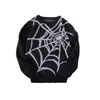Moda Transfronteriza para Hombre Nuevo Suéter de Otoño con Cuello Redondo Patrón de Telaraña Retro Americano Tejido Jacquard Camiseta Interior