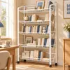 Estantería de almacenamiento para libros de pie, móvil con ruedas, multicapa, para el hogar, almacenamiento de snacks para niños, carrito pequeño, librero simple