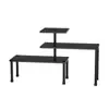 Estante de esquina premium para cocina con diseño de niveles, ideal para almacenar especias, tazones, platos y utensilios de cocina; un especiero de plancha de hierro de tres niveles para almacenamiento organizado