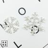 Colgante navideño de copo de nieve grande y pequeño transfronterizo, carcasa para teléfono móvil con diamantes de imitación, accesorios para el cabello, joyería DIY, accesorios de aleación, venta al por mayor al contado