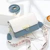 Bolsa Transversal Colorida Macaron com Alça Larga e Patchwork em Cores Contrastantes, Novo Estilo 2025 Bolsa Quadrada Pequena com Fivela de Fecho, Bolsa Feminina Versátil