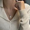 Collar de Perlas de Cristal Blanco Australiano Yingrun con Cierre Universal, Cadena Brillante para Suéter de Lujo Discreto para Mujer, Adecuado para Todas las Estaciones