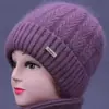 Gorro de Lana Cálido de Invierno con Felpa para Madres de Mediana Edad y Mayores, Gorro de Punto para Señoras Mayores con Protección Auditiva para el Frío al Aire Libre