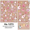 Redanco5D Embutido Popular Desenho Animado Adesivo para Unhas Maçã Fofa Cachorrinho Estéreo Adesivo para Unhas He1273