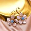 Aretes de Perla Natural Esmalte Mariposa Cloisonné Aretes Retro Elegantes Moda Hechos a Mano Nicho Joyería de Alta Gama