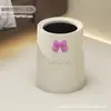 Lixeira com laço simples para casa fofa de cachorrinho sala de estar cozinha quarto de dormir de aparência bonita balde de armazenamento grande capacidade