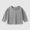 Camiseta de manga larga para bebé, ropa infantil de primavera y otoño, camiseta de bebé, top para niño y niña, ropa infantil de color liso