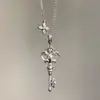2026 Nuevo Collar con Colgante de Llave de Acero Inoxidable y Circonita, Cadena para Clavícula Estilo Lujo Ligero, Joyería Versátil de Gama Alta para Mujeres