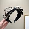 Moda Europeia e Americana Laço de Cabeça Versátil Faixa de Cabelo Estampada de Leopardo Retrô Moda Estilo Hong Kong Carimbo de Cabelo Pressionado Elegante Mulheres