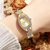 Relógio Feminino Casual da Moda Mais Vendido Relógio com Pulseira Oval Relógio Simples Feminino de Quartzo Relógio com Pulseira de Strass
