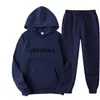 Nuevo conjunto de sudadera con capucha estilo americano con estampado de letras, casual y versátil, marca de moda, sudadera y pantalones de chándal holgados, unisex