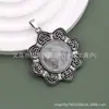 Acessórios de Pingente Flor de Cristal Natural Estilo Étnico Retrô Liga Metálica Pedra Natural Pingente de Cristal Acessórios para Joias DIY