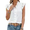 Camisa Feminina de Verão 2026 Novo Estilo Europeu e Americano Comércio Exterior Transfronteiriço Fashion Cor Sólida Tecida Secagem Rápida Sem Mangas Tamanho Plus