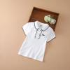 Camisa Polo de Manga Corta para Niña, Atuendo de Verano para Niños Mayores con Adorno de Encaje, Color Sólido, Elegante Top con Cuello para Niñas, Adecuado para Niños Pequeños y Mayores