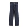 81000-24 principios de primavera nuevo estilo europeo y americano retro simple básico productos genuinos borde rojo jeans rectos de oreja roja