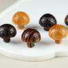 Natural Rosewood/sândalo/arco-íris madeira cogumelo escultura em madeira DIY bonito doce acessórios chaveiro celular corrente pingente