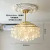 Candelabro de Concha Natural Color Crema Estilo Francés para Dormitorio Luz Principal Sala de Estar Comedor Luminarias Fábrica de Zhongshan Decoración del Hogar Iluminación Iluminación para Casas de Huéspedes