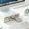 Soporte de Monitor Estilo Cajón Transparente Bnbs Estante de Almacenamiento de Escritorio Base para Pantalla de Computadora
