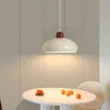 Luminária Pendente Nórdica com Estilo Cremoso Criativo e Único para Restaurante, Sala de Jantar Japonesa Minimalista Moderna, Iluminação de Balcão de Bar para Restaurante de Hot Pot com Cabeça Única