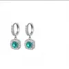 Pendientes de Circonita Brillante, Pendientes Pequeños de Cubo para Hombre, Moda de Nicho, Versátiles, Diseño de Lujo Ligero, Estilo Minimalista, Pendientes Elegantes