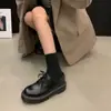 Zapatos de Trabajo Planos Moda Tendencia Estilo Universitario Lolita Con Cordones Zapatos de Piel Otoño e Invierno 2025 Nuevos Versátiles y Cómodos