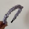 Faixa de Cabelo Dentada de Tecido Envolto com Textura Fresca Nova Moda Topo Alto Antiderrapante Presilha Acessórios de Cabelo