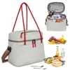 Bolsa de hielo aislada de doble capa con papel de aluminio engrosado, bolsa de almuerzo a prueba de fugas para trabajadores de oficina, portátil y cruzada para picnics al aire libre y refrigeración