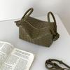 Bolsa de mão tecida de estilo novo e elegante para mulheres 2025 primavera estilo coreano simples bolsa de ombro crossbody