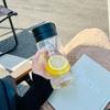 Vaso de plástico para pareja de estudiantes, hombres y mujeres, de gran capacidad, resistente a caídas, sencillo, deportivo, estilo coreano, práctico, de gran apariencia.