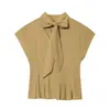 Ropa Europea y Americana de Mujer Transfronteriza, Top de Moda Más Vendido en Aliexpress con Abertura y Decoración de Lazo