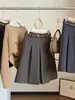 Falda Plisada de Cintura Alta Estilo Academia Coreana para Mujer Otoño Nueva Llegada Adelgazante Versátil Moda Commute Falda de Lana Línea A