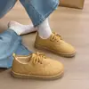 Zapatos de Algodón Cálidos Engrosados con Cordones y Suela Blanda para Mujer 2026 Otoño/Invierno Nueva Llegada Zapatos de Algodón con Forro de Felpa para Mujer Casual Versátiles Botas de Nieve