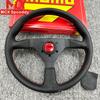 Mamá Nueva* Volante de Cuero Genuino Modificado 14 pulgadas Plano Cuero Guijarro Volante de Carreras Universal