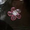 Pendientes de Botón Flor de Hielo Triturada con Piedra Preciosa Rosa de Princesa Fugitiva Pendientes Dopamina para Chicas Delicadas Pendientes de Lujo Ligero de Gama Alta