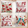 Amazon Día de San Valentín Elementos Florales de Animales y Plantas Carta Digital Impresión 2D Bordado Anti Funda de Cojín de Oficina