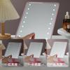 Espejo de Maquillaje LED con Luz, Pantalla Táctil, Espejo de Tocador de Escritorio, Almacenamiento de Escritorio, Espejo Portátil de Princesa, Espejo Plegable para Dormitorio Estudiantil