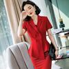 Traje profesional Traje de mujer Verano 2023 Nuevo estilo coreano Moda Ajustado Ajustado Traje delgado Manga corta Ropa de trabajo