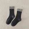 Calcetines para niños, calcetines para bebés de niño y niña, bloques de color, calcetines de media caña para todas las estaciones, estilo nuevo, algodón peinado, calcetines apilados de doble costura