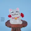 Enfeite de Gato da Sorte Luminoso Tendência em Resina, Decoração Fofa para Mesa de Escritório, Presente para Alívio do Estresse, Estatueta para Casa