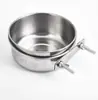 Comedero para pájaros de acero inoxidable, taza de comida para pájaros, caja de comida, jaula para pájaros, comedero para pájaros, bebedero, taza de agua, comedero, tolva de comida, suministros para pájaros mascota