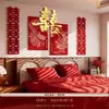Decoración de sala de bodas con dragón y fénix en tablero KT para el nuevo dormitorio de los novios, pared de fondo para decoración de bodas
