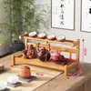 Estante de Exhibición de Escritorio, Pequeño Soporte para Tazas de Té, Estante de Almacenamiento de Juegos de Té de Mesa, Estante de Almacenamiento de Tetera de Arcilla Púrpura Estilo Chino Nuevo, Estante de Niveles