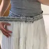 Nuevo Estilo Coreano Estilo Ins Cinturón de Encaje Gris Versátil Decorativo para Falda Diseño de Nicho de Gama Alta Cinturón