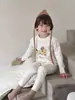 Pijama infantil Anmeiya, Ropa hipoalergénica de algodón 100% Clase A, Ropa de casa infantil, Conjunto de dos piezas de otoño (top y pantalón) para niños y niñas