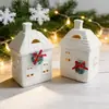 Decoraciones Navideñas de Cerámica para el Hogar Europeas y Americanas Manualidades Navideñas Muebles Creativos Luces LED Decoraciones de Casas Recortadas