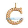 L57 Accesorios populares europeos y americanos colgante de collar con letra de circonita colgante de acero inoxidable