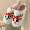 Pantuflas de Algodón de Invierno con Forma de Corazón para Mujer, Pantuflas Cálidas de Felpa Arcoíris para el Hogar, Pantuflas de Pareja con Forro Polar para Hombre en Otoño